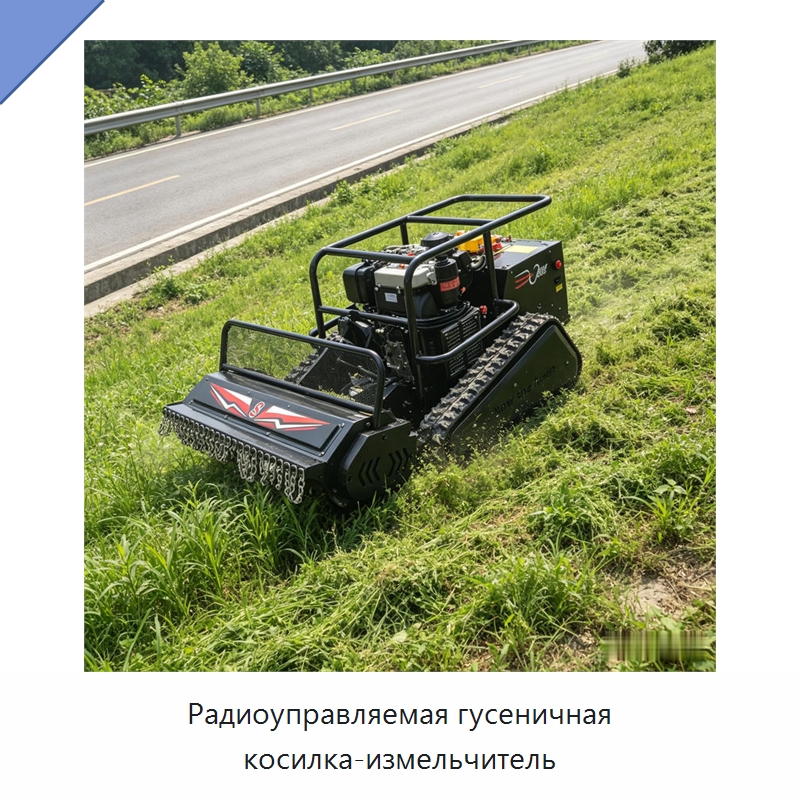 Радиоуправляемая гусеничная косилка-измельчитель — Коммунальная техника