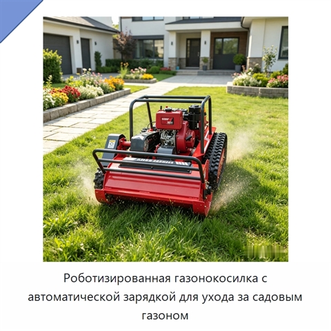 Роботизированная газонокосилка с автоматической зарядкой для ухода за садовым газоном