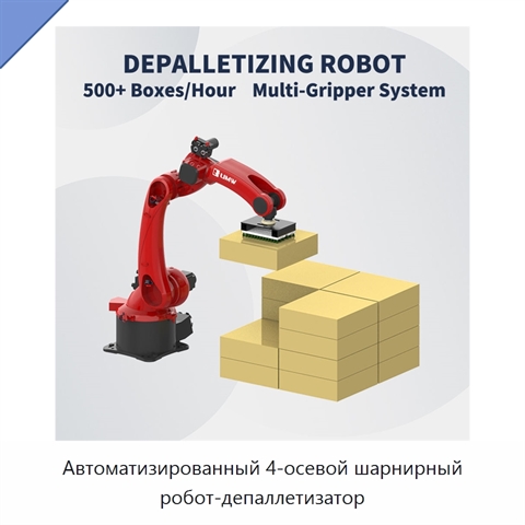 Автоматизированный 4-осевой шарнирный робот-депаллетизатор