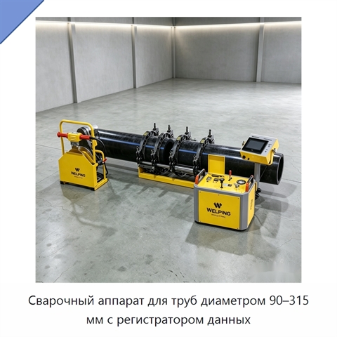 Сварочный аппарат для труб диаметром 90–315 мм с регистратором данных
