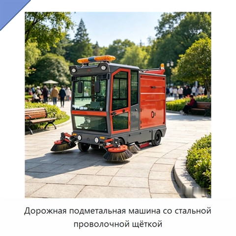Дорожная подметальная машина со стальной проволочной щёткой