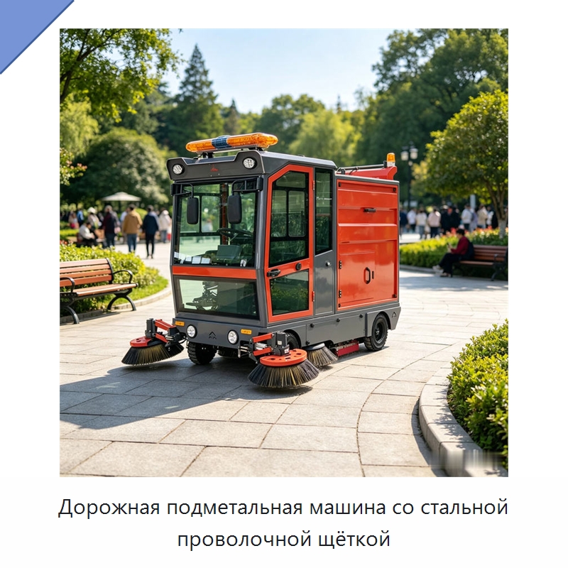 Дорожная подметальная машина со стальной проволочной щёткой — Коммунальная техника
