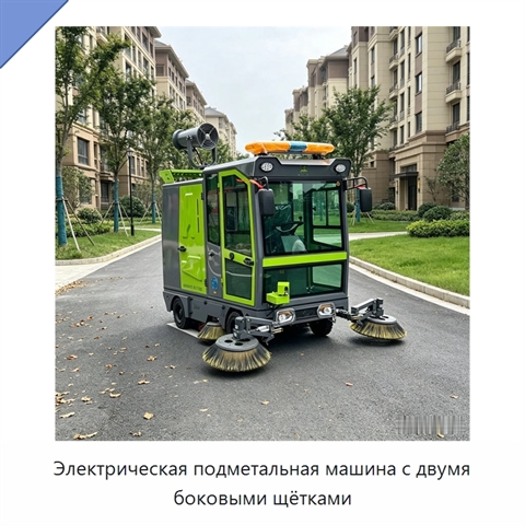 Электрическая подметальная машина с двумя боковыми щётками