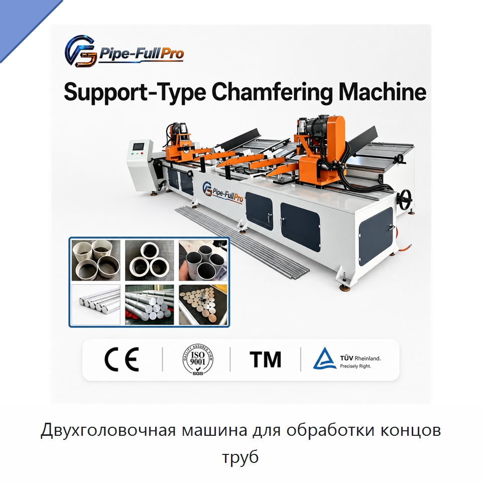 Двухголовочная машина для обработки концов труб — Фаскоснимательный станок