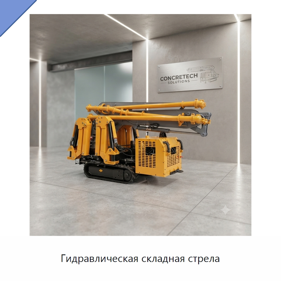 Гидравлическая складная стрела — Оборудование для работы с бетоном