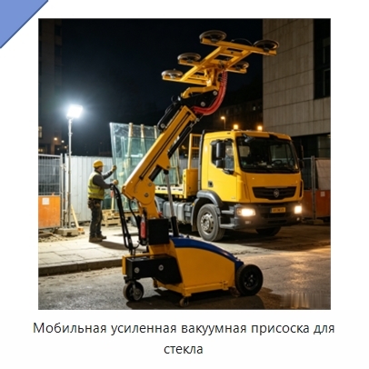 Мобильная усиленная вакуумная присоска для стекла
