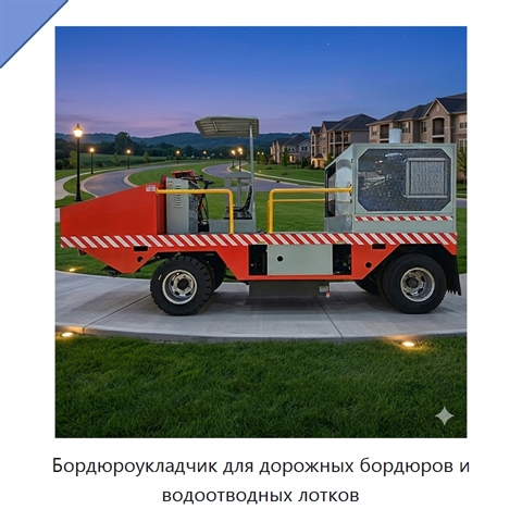 Бордюроукладчик для дорожных бордюров и водоотводных лотков
