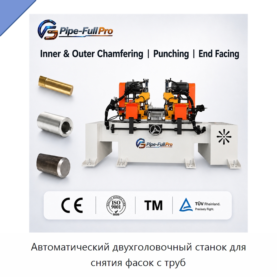 Автоматический двухголовочный станок для снятия фасок с труб — Фаскоснимательный станок