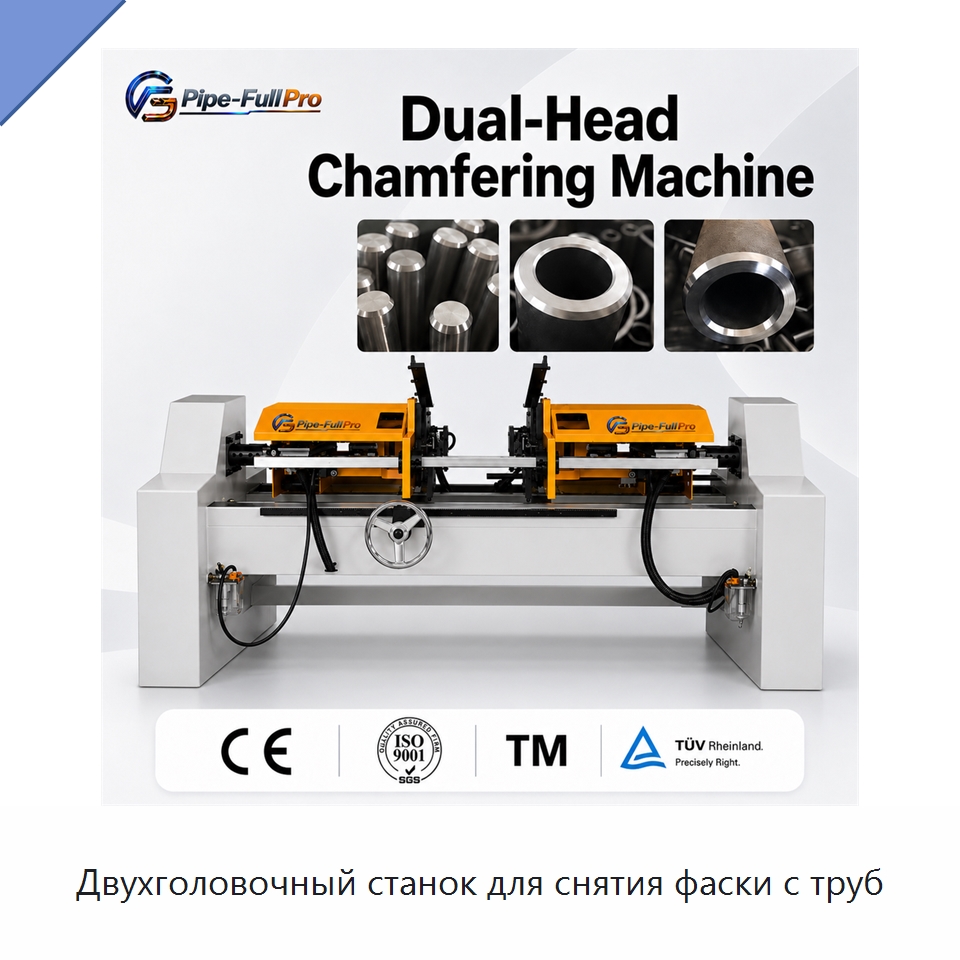 Двухголовочный станок для снятия фаски с труб — Фаскоснимательный станок