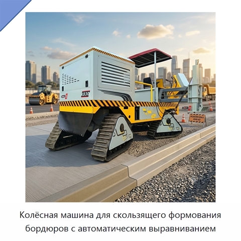 Колёсная машина для скользящего формования бордюров с автоматическим выравниванием