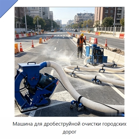 Машина для дробеструйной очистки городских дорог