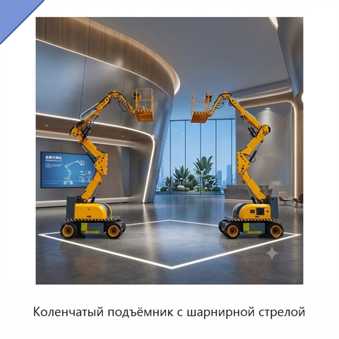 Коленчатый подъёмник с шарнирной стрелой