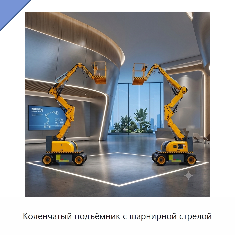 Коленчатый подъёмник с шарнирной стрелой — Строительные подъёмники