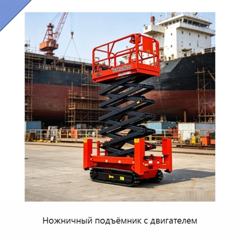 Ножничный подъёмник с двигателем