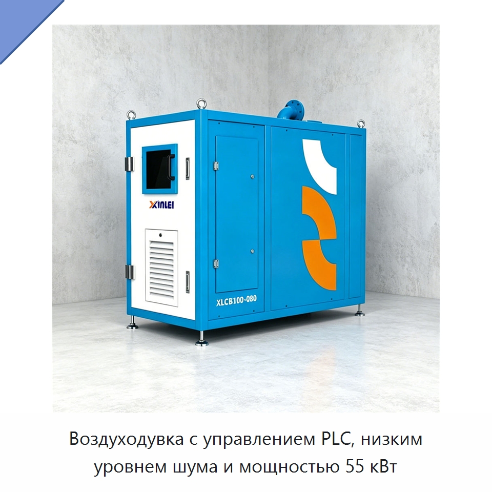 Воздуходувка с управлением PLC, низким уровнем шума и мощностью 55 кВт — Воздуходувки