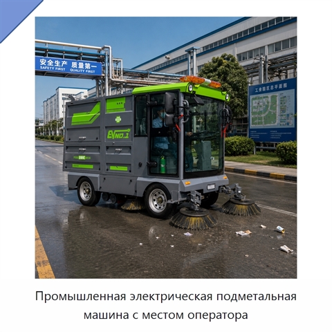 Промышленная электрическая подметальная машина с местом оператора