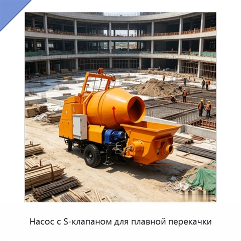 Насос с S-клапаном для плавной перекачки