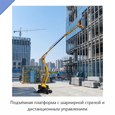 Подъёмная платформа с шарнирной стрелой и дистанционным управлением