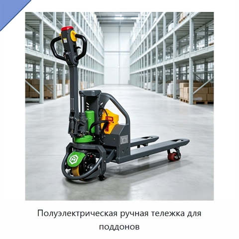 Полуэлектрическая ручная тележка для поддонов