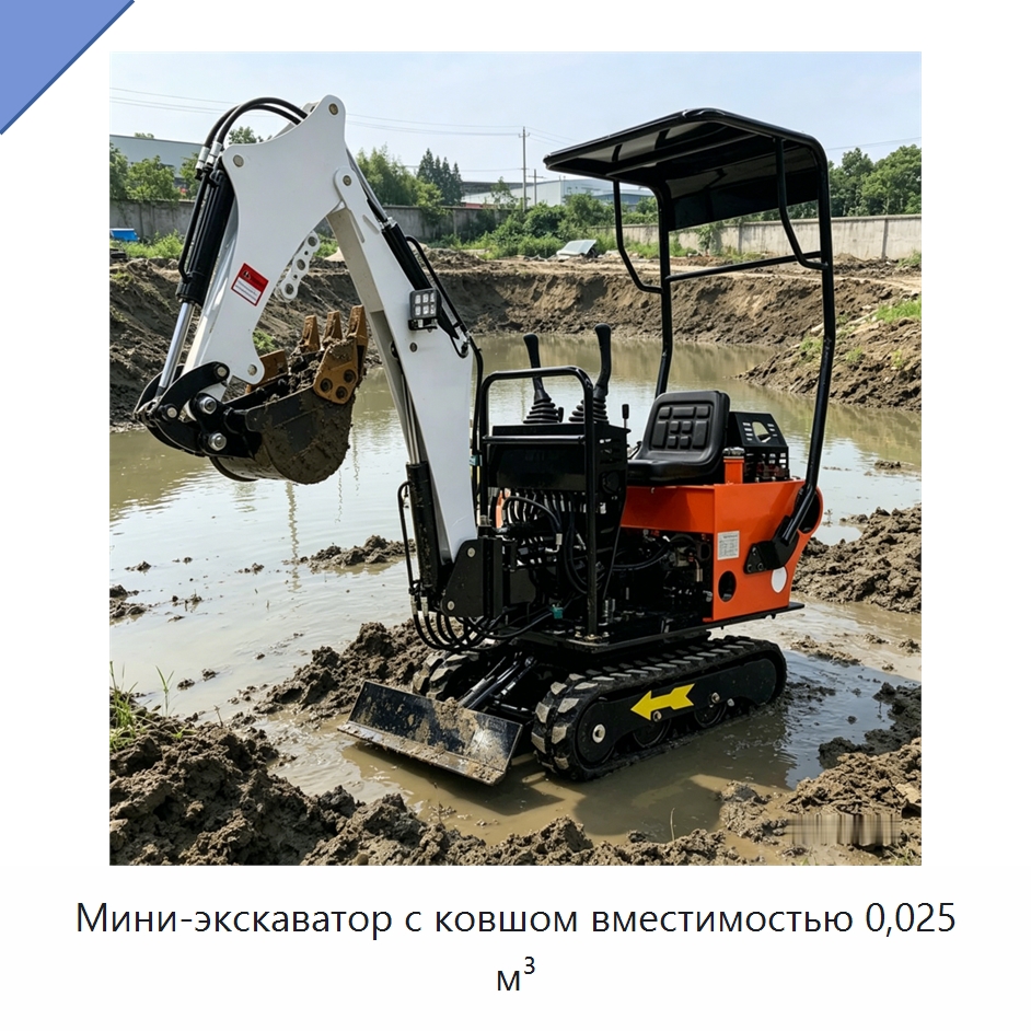 Мини-экскаватор с ковшом вместимостью 0,025 м³ — Землеройная техника