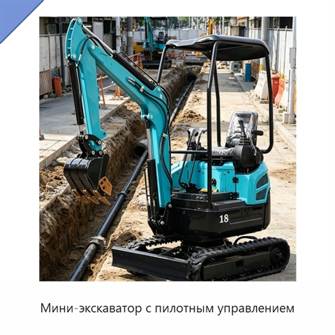 Мини-экскаватор с пилотным управлением