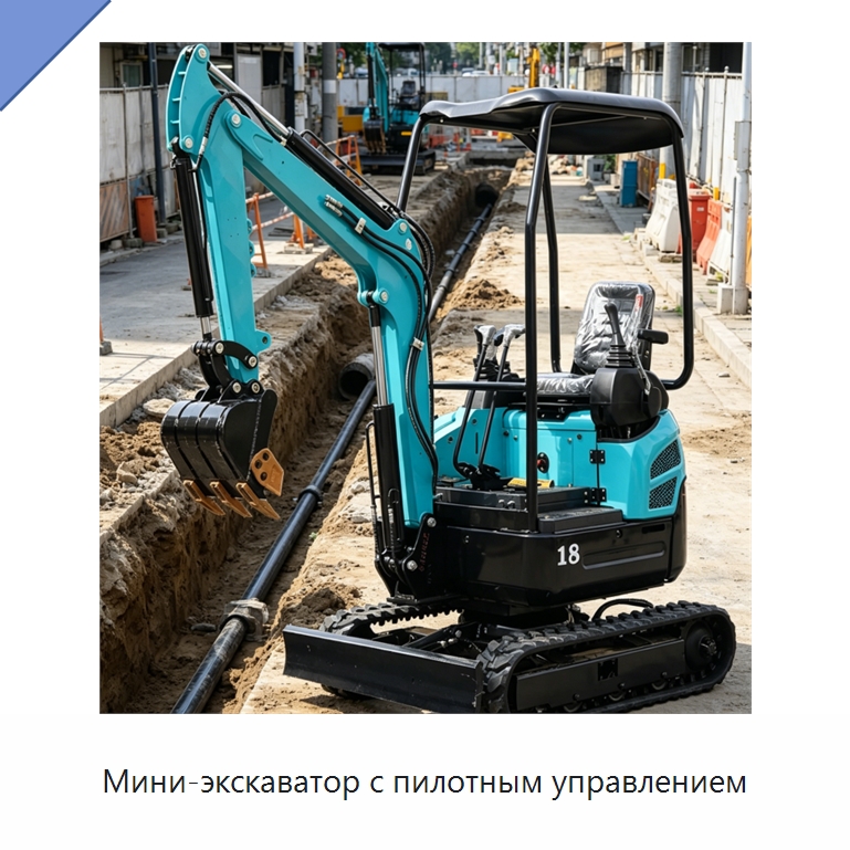 Мини-экскаватор с пилотным управлением — Землеройная техника