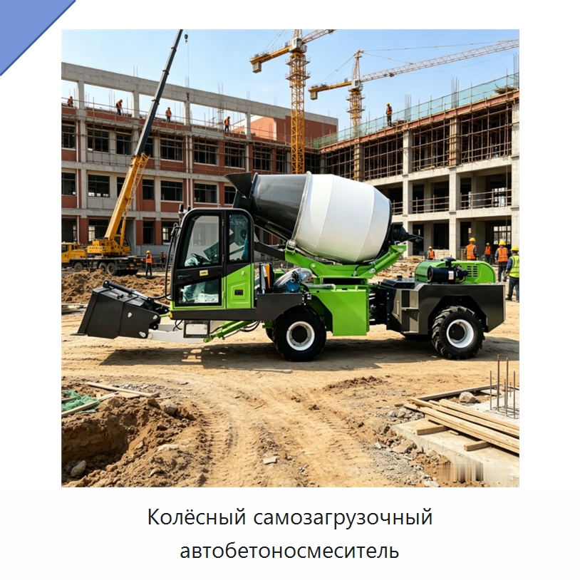 Колёсный самозагрузочный автобетоносмеситель — Оборудование для работы с бетоном