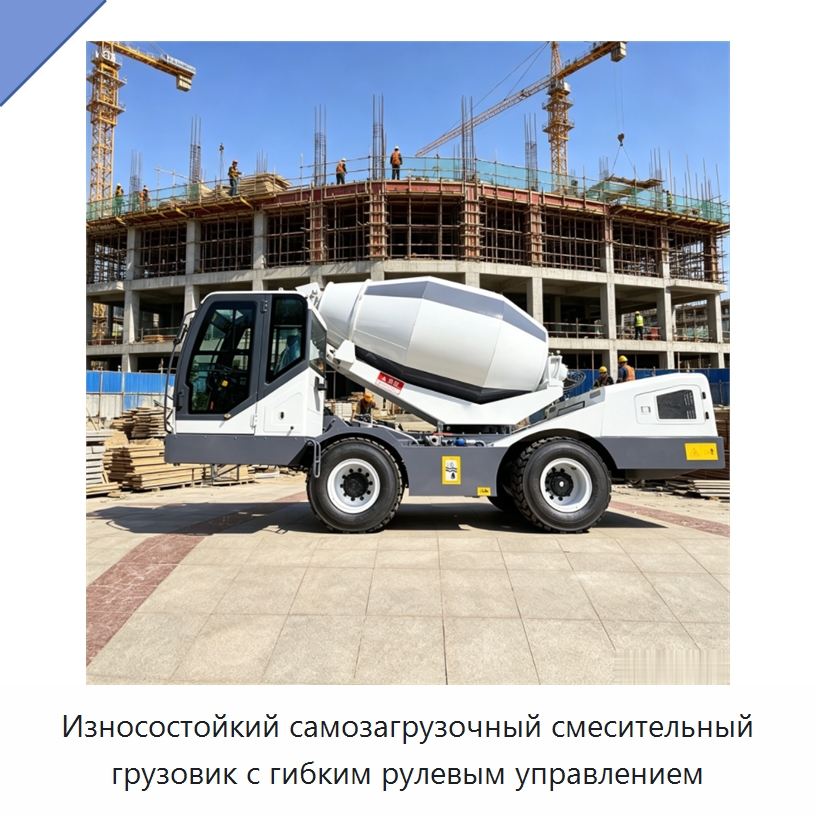 Износостойкий самозагрузочный смесительный грузовик с гибким рулевым управлением — Оборудование для работы с бетоном