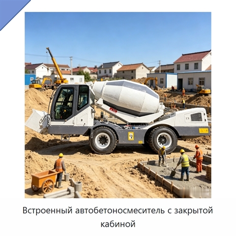 Встроенный автобетоносмеситель с закрытой кабиной