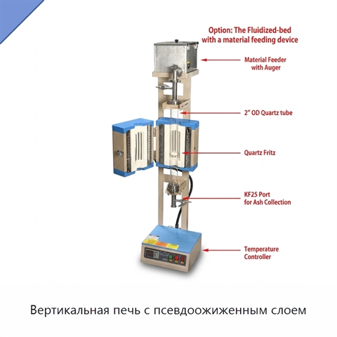 Вертикальная печь с псевдоожиженным слоем