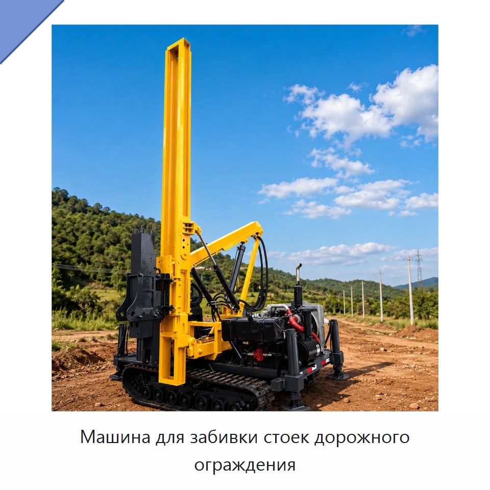 Машина для забивки стоек дорожного ограждения — Сваебойные установки