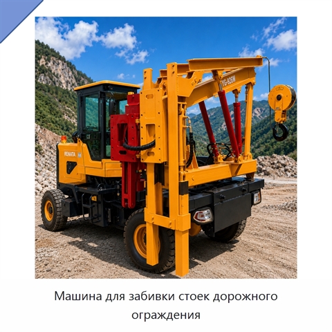 Машина для забивки стоек дорожного ограждения