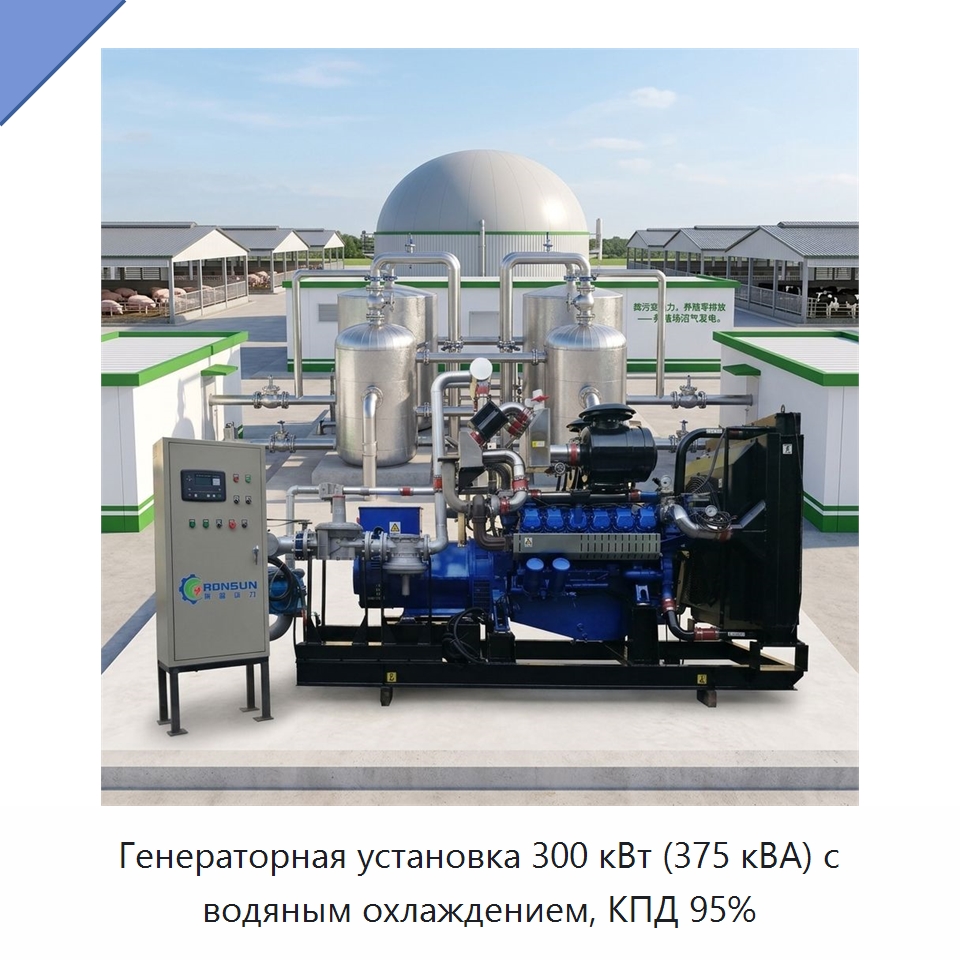 Генераторная установка 300 кВт (375 кВА) с водяным охлаждением, КПД 95% — Газотурбинные генераторы