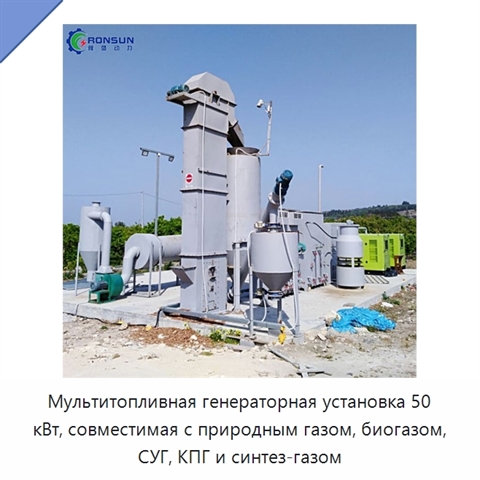 Мультитопливная генераторная установка 50 кВт, совместимая с природным газом, биогазом, СУГ, КПГ и синтез-газом