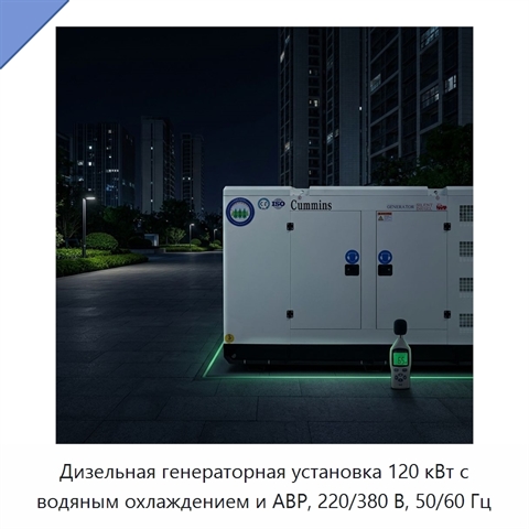 Дизельная генераторная установка 120 кВт с водяным охлаждением и АВР, 220/380 В, 50/60 Гц