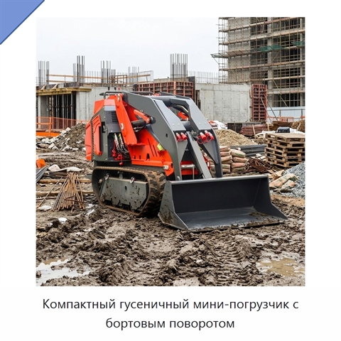Компактный гусеничный мини-погрузчик с бортовым поворотом