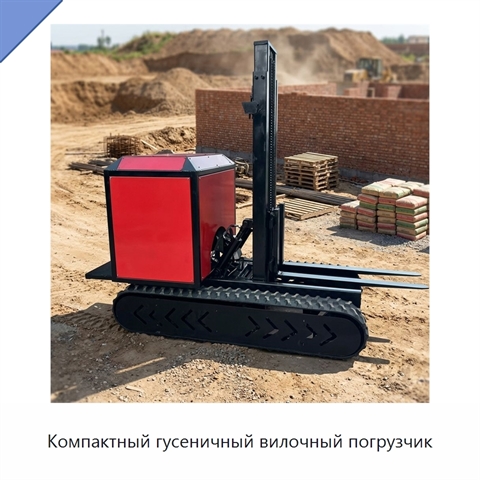 Компактный гусеничный вилочный погрузчик