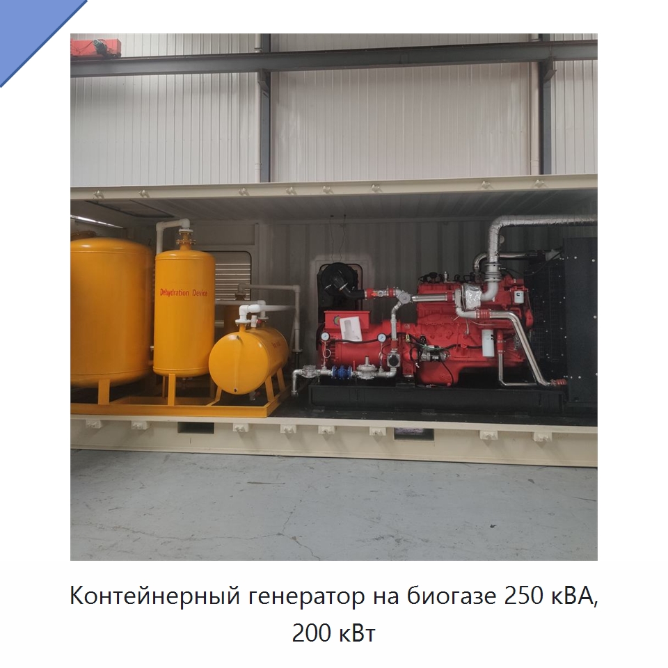 Контейнерный генератор на биогазе 250 кВА, 200 кВт — Дизельные генераторы