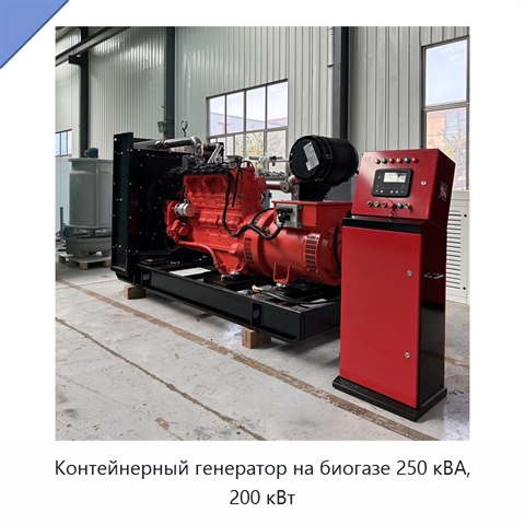 Контейнерный генератор на биогазе 250 кВА, 200 кВт