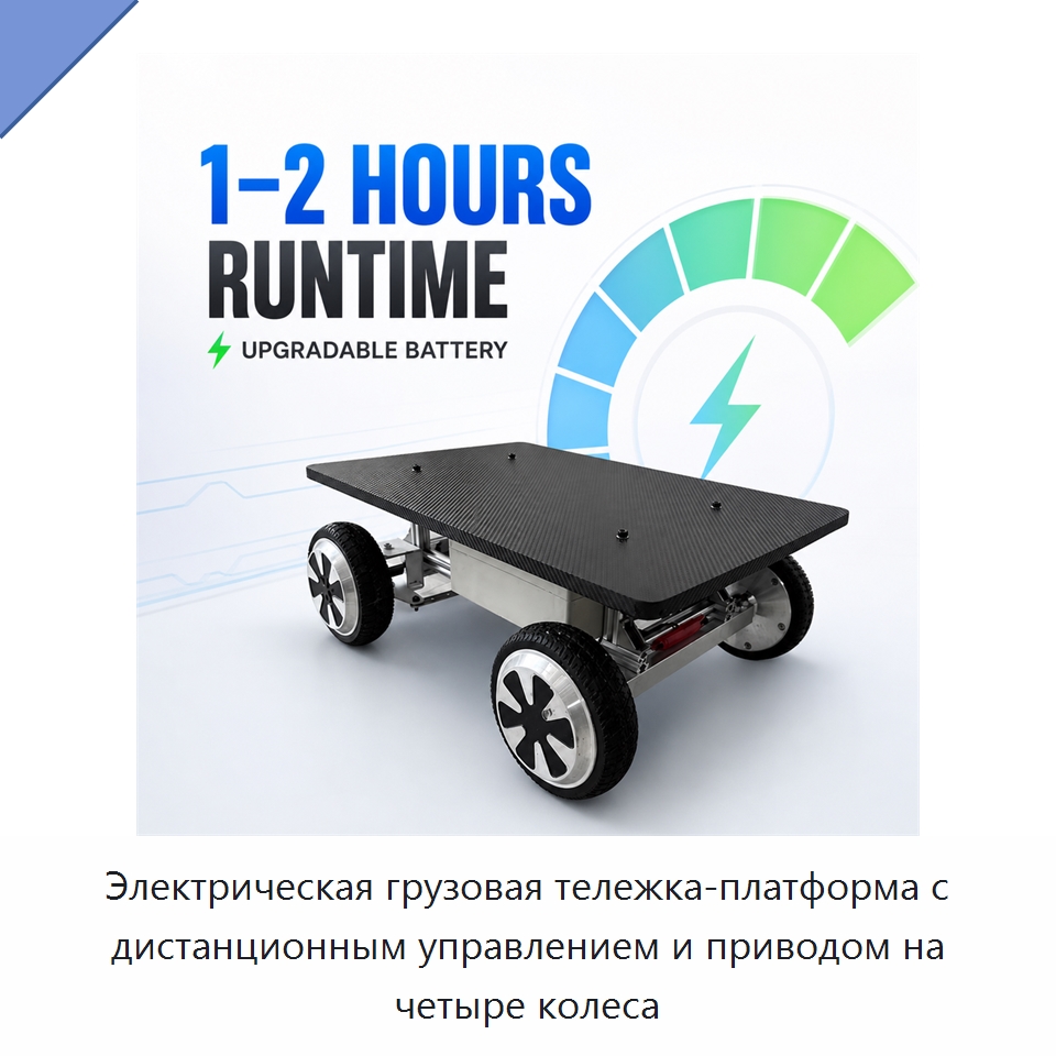 Электрическая грузовая тележка-платформа с дистанционным управлением и приводом на четыре колеса — Логистические роботы