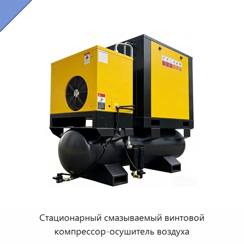 Стационарный смазываемый винтовой компрессор-осушитель воздуха