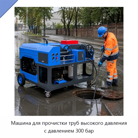 Машина для прочистки труб высокого давления с давлением 300 бар