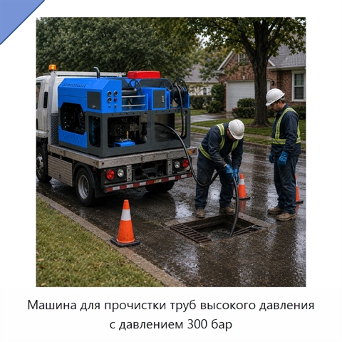 Машина для прочистки труб высокого давления с давлением 300 бар