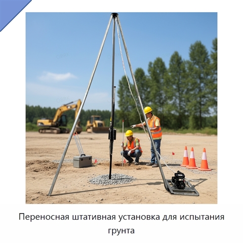 Переносная штативная установка для испытания грунта