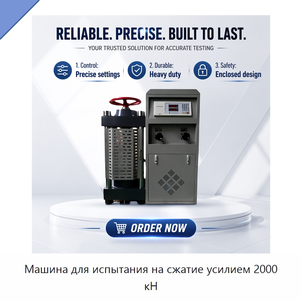 Машина для испытания на сжатие усилием 2000 кН — Испытательное оборудование