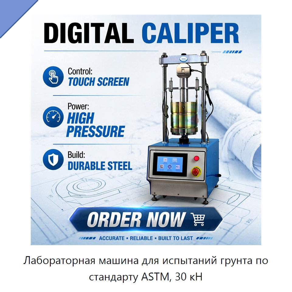 Лабораторная машина для испытаний грунта по стандарту ASTM, 30 кН — Испытательное оборудование