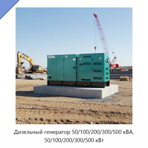 Дизельный генератор 50/100/200/300/500 кВА, 50/100/200/300/500 кВт