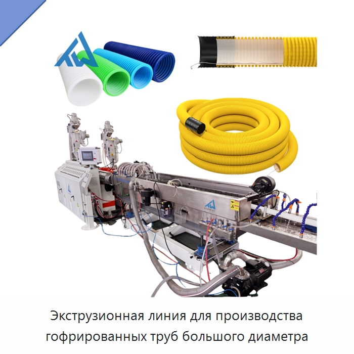 Экструзионная линия для производства гофрированных труб большого диаметра — Экструдеры для пластмасс