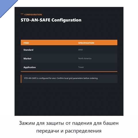 Зажим для защиты от падения для башен передачи и распределения