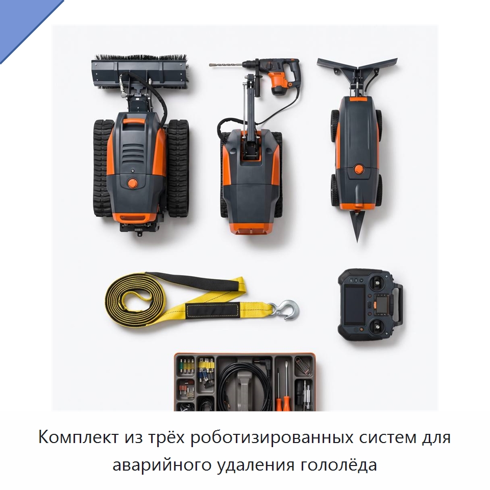 Комплект из трёх роботизированных систем для аварийного удаления гололёда — Специальные изделия среднего и высокого напряжения